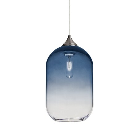 Besa Lighting Omega 12 Cord Pendant, Steel/Clear, Satin Nickel Finish, 1x60W Incandescent 1JT-OMEGA12ST-SN